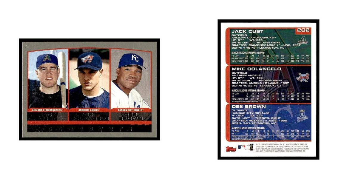 Jack Cust Mike Colangelo Dee Brown 2000 Topps #202 Baseball Card NM