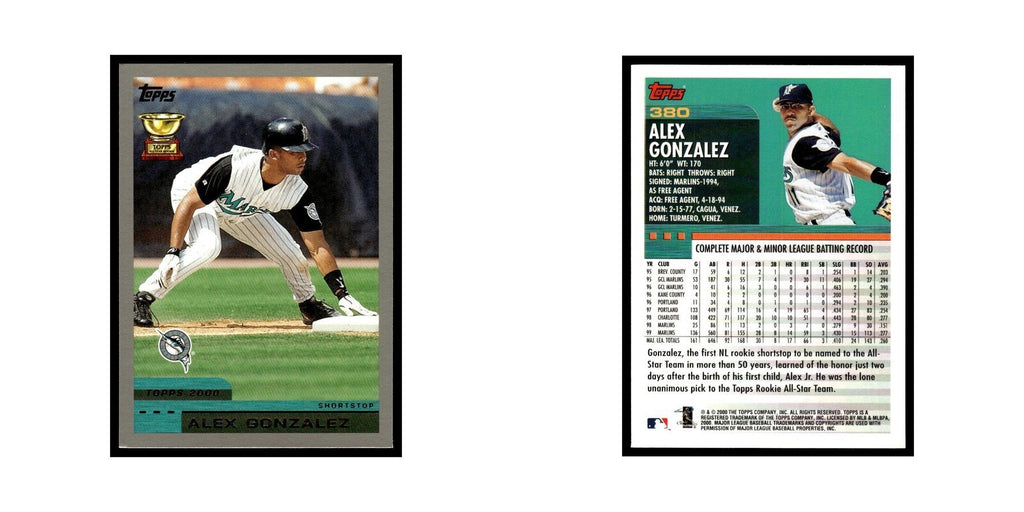 Alex Gonzalez 2000 Topps #380 Florida Marlins Baseball Card NM