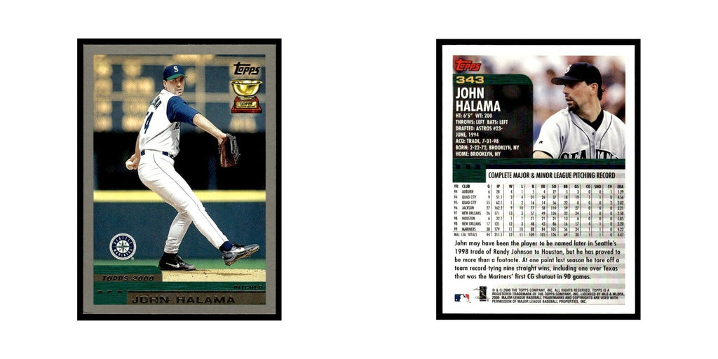 John Halama 2000 Topps #343 Seattle Mariners Baseball Card NM