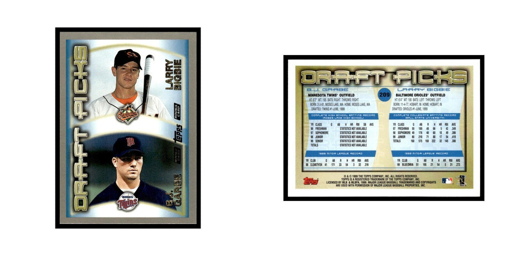 Larry Bigbie B.J. Garbe Rookie 2000 Topps #209 Baseball Card NM