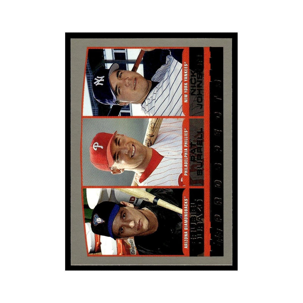 Erubiel Durazo Pat Burrell Nick Johnson 2000 Topps #204 Baseball Card NM