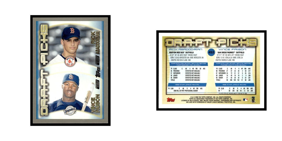 Rick Asadoorian Vince Faison Rookie 2000 Topps #453 Baseball Card NM