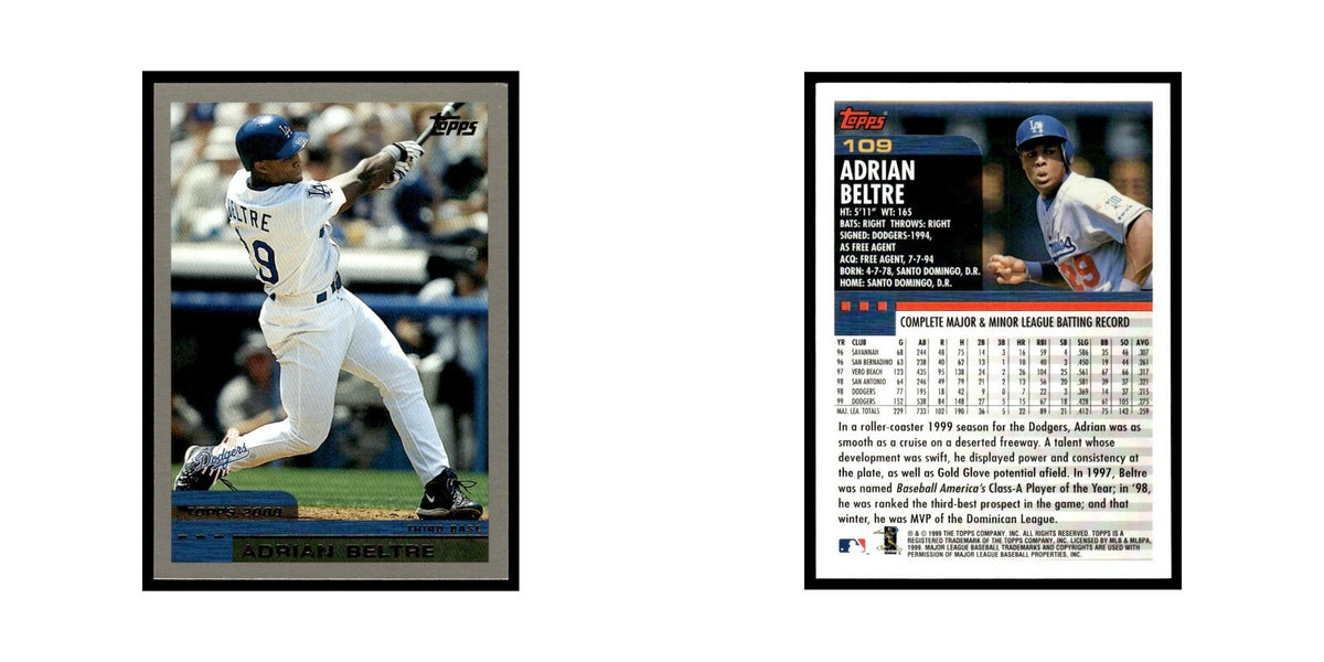 Adrian Beltre 2000 Topps #109 Los Angeles Dodgers Baseball Card NM