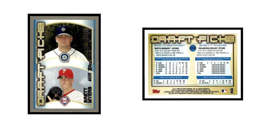 Ryan Christianson Brett Myers Rookie 2000 Topps #213 Baseball Card NM