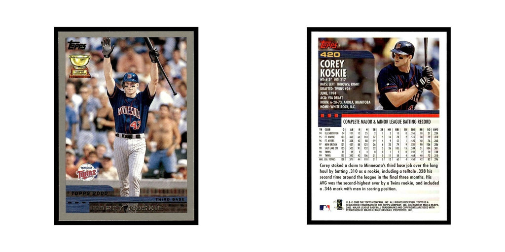 Corey Koskie 2000 Topps #420 Minnesota Twins Baseball Card NM