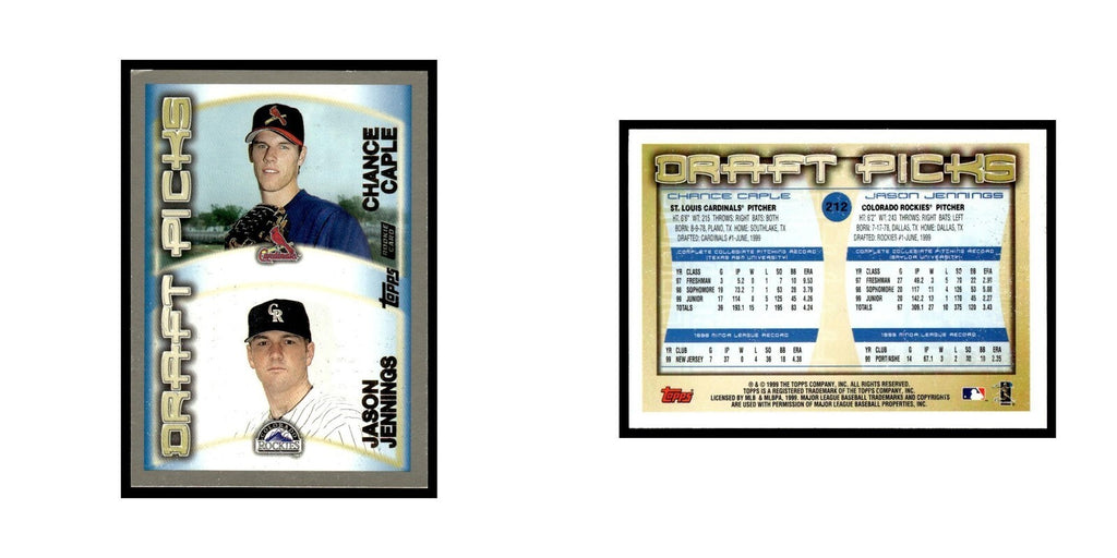 Chance Caple Jason Jennings Rookie 2000 Topps #212 Baseball Card NM
