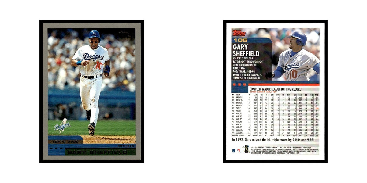 Gary Sheffield 2000 Topps #105 Los Angeles Dodgers Baseball Card NM