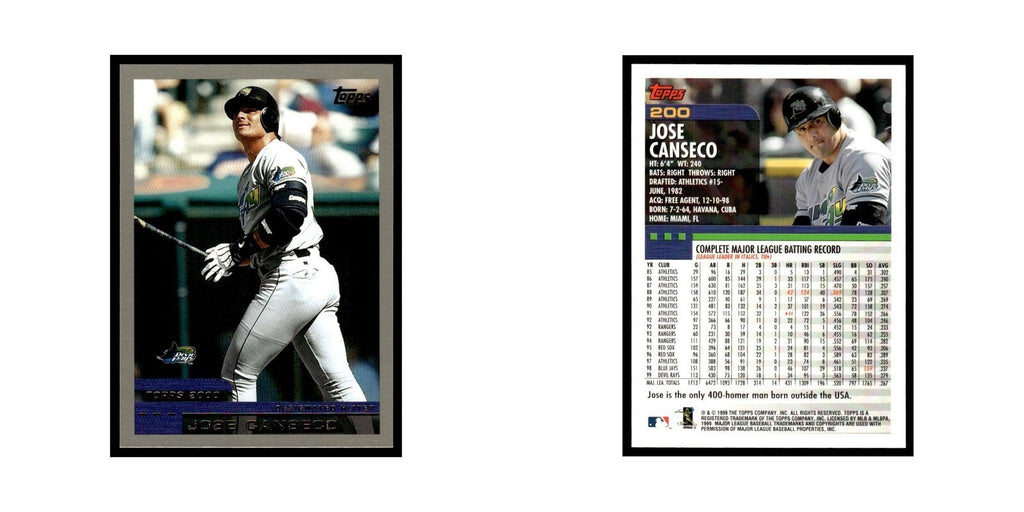 Jose Canseco 2000 Topps #200 Tampa Bay Devil Rays Baseball Card NM