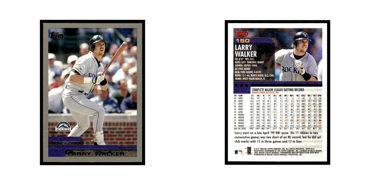 Larry Walker 2000 Topps #150 Colorado Rockies Baseball Card NM
