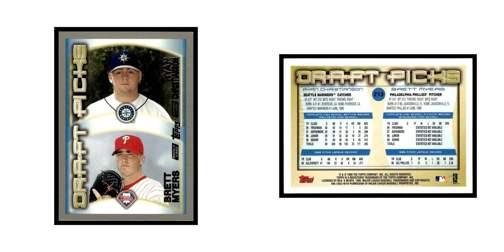 Ryan Christianson Brett Myers Rookie 2000 Topps #213 Baseball Card NM