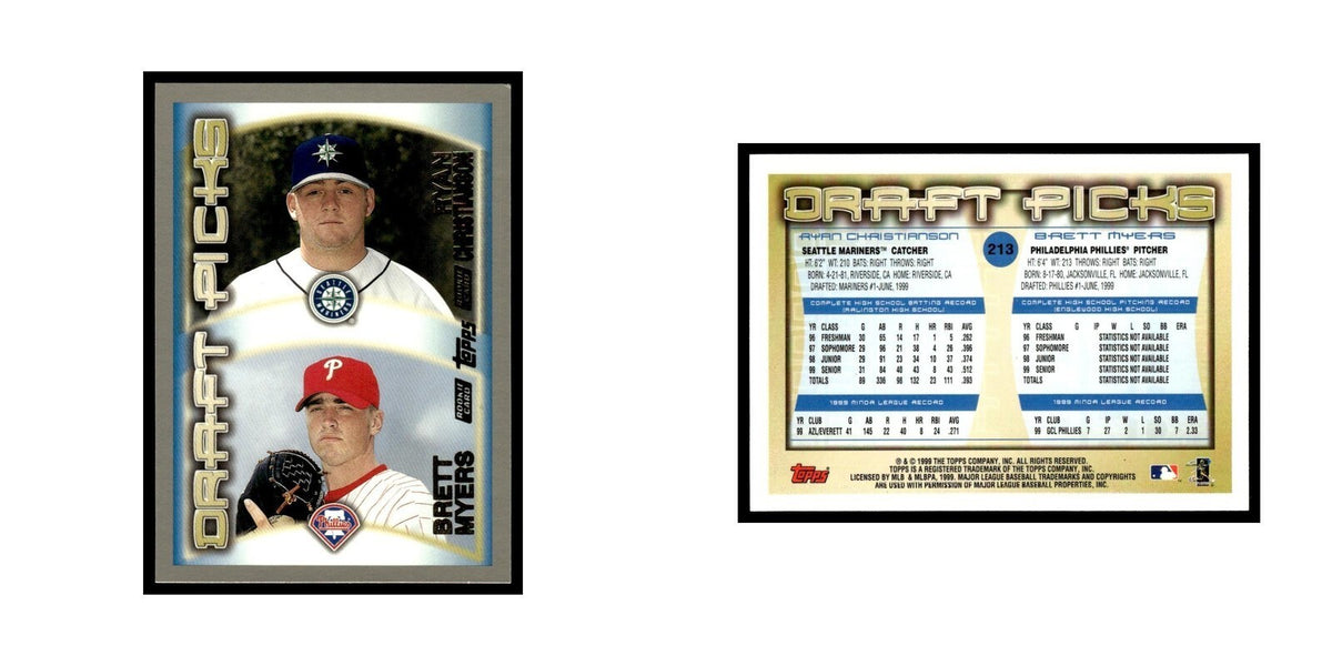Ryan Christianson Brett Myers Rookie 2000 Topps #213 Baseball Card NM