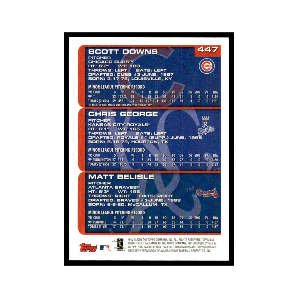 Scott Downs Chris George Matt Belisle Rookie 2000 Topps #447 Baseball Card NM