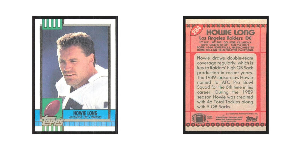 1990 Topps Howie Long Los Angeles Raiders #284