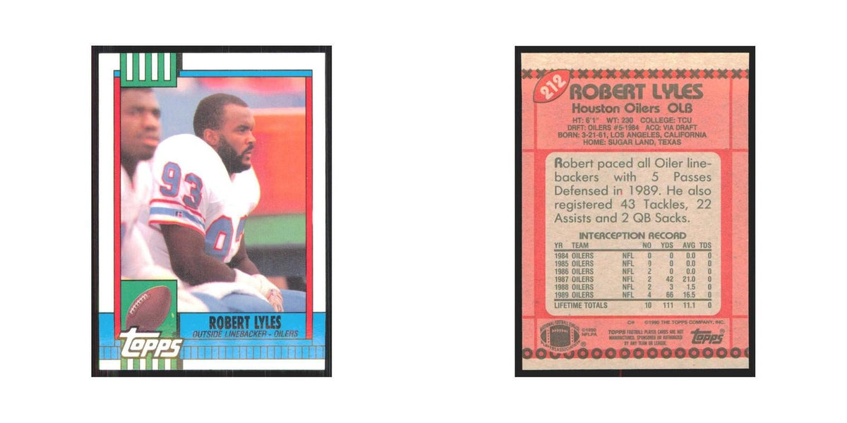 1990 Topps Robert Lyles Houston Oilers #212