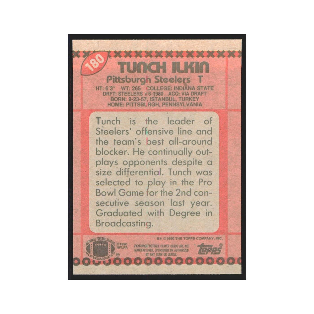 1990 Topps Tunch Ilkin Steelers #180