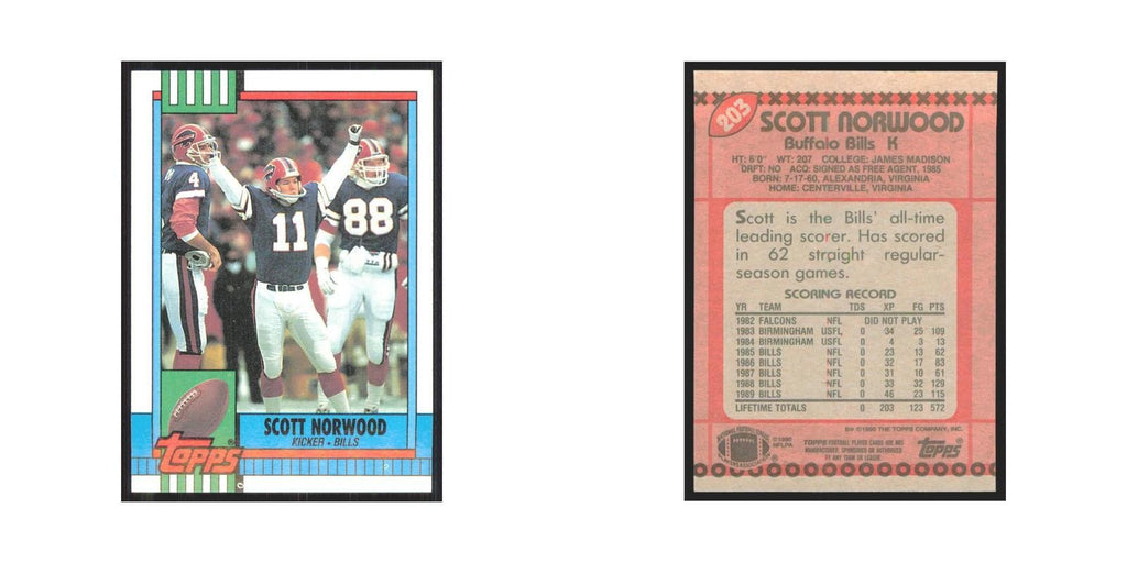 1990 Topps Scott Norwood Bills #203