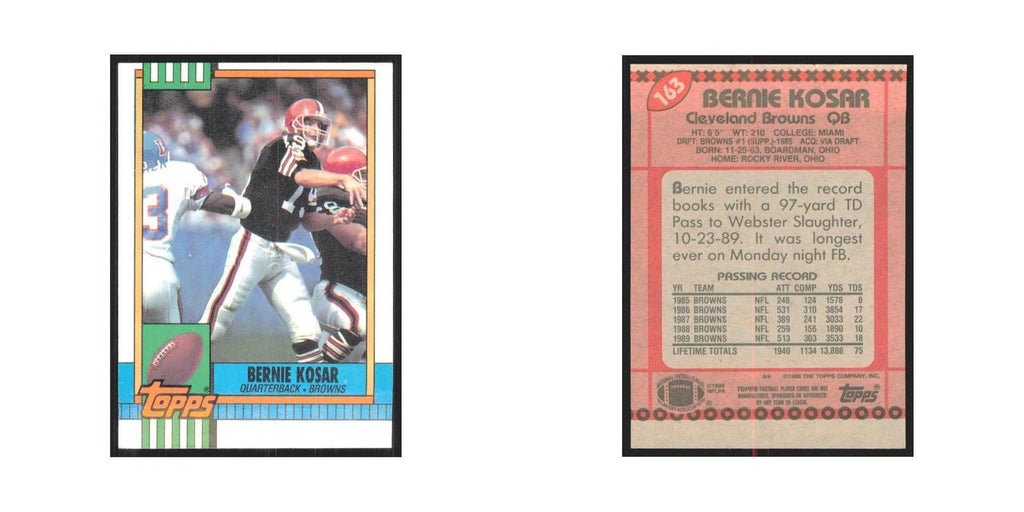 1990 Topps Bernie Kosar Browns #163