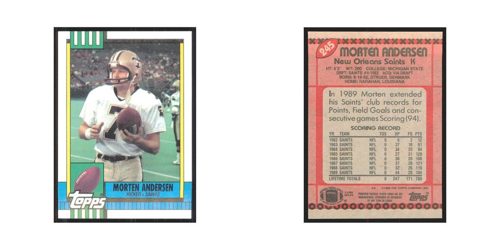 1990 Topps Morten Andersen Saints #245