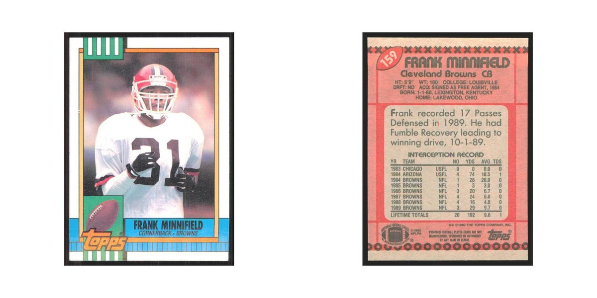 1990 Topps Frank Minnifield Browns #159