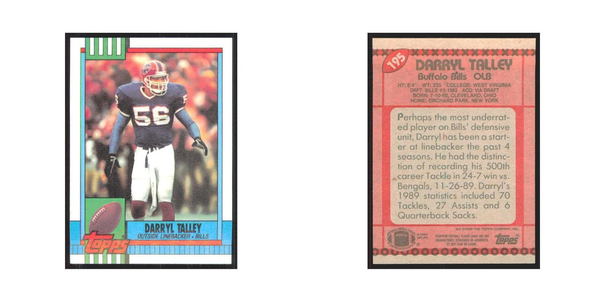 1990 Topps Darryl Talley Bills #195