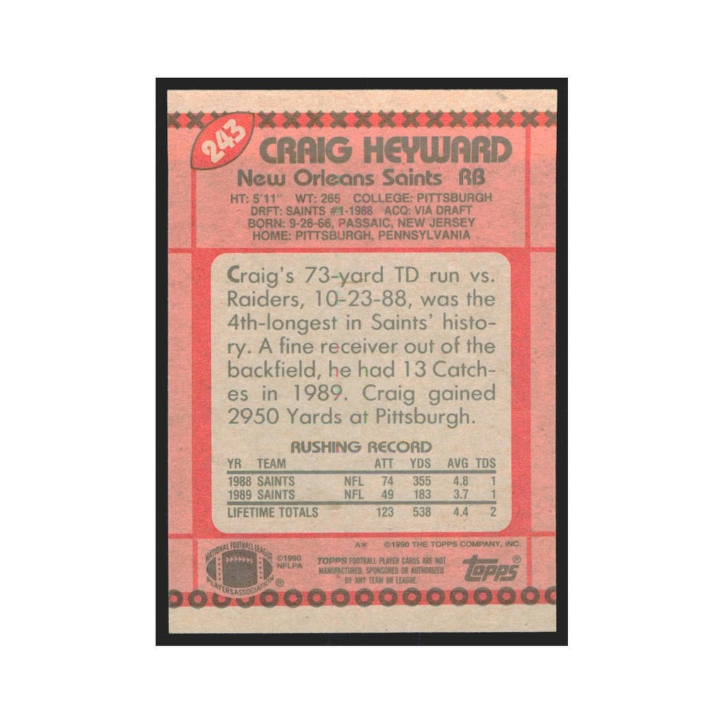 1990 Topps Craig Heyward Saints #243