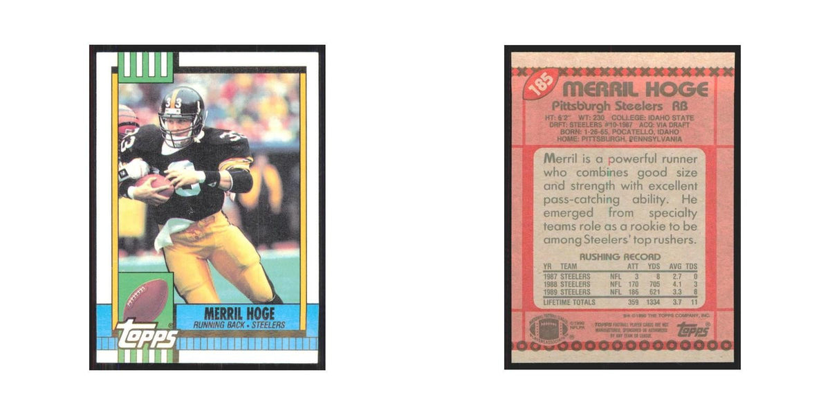 1990 Topps Merril Hoge Steelers #185
