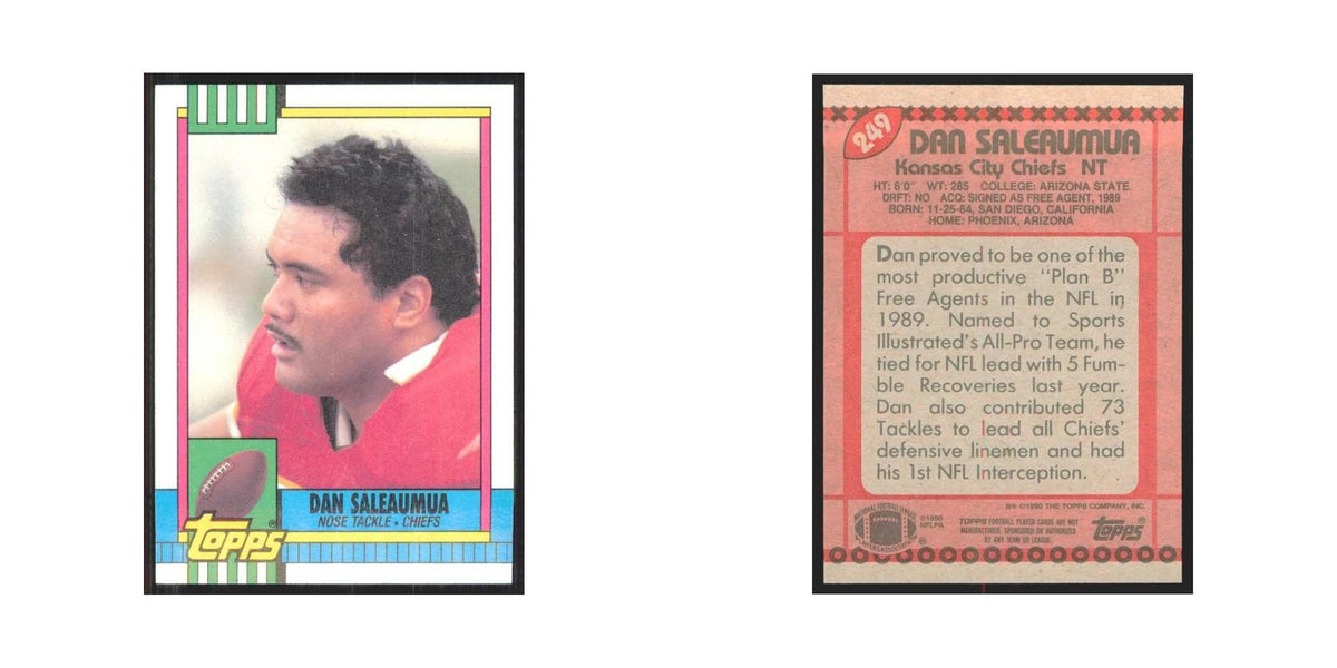 1990 Topps Dan Saleaumua Chiefs #249