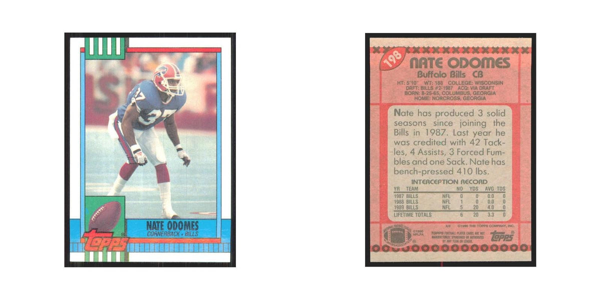 1990 Topps Nate Odomes Bills #198
