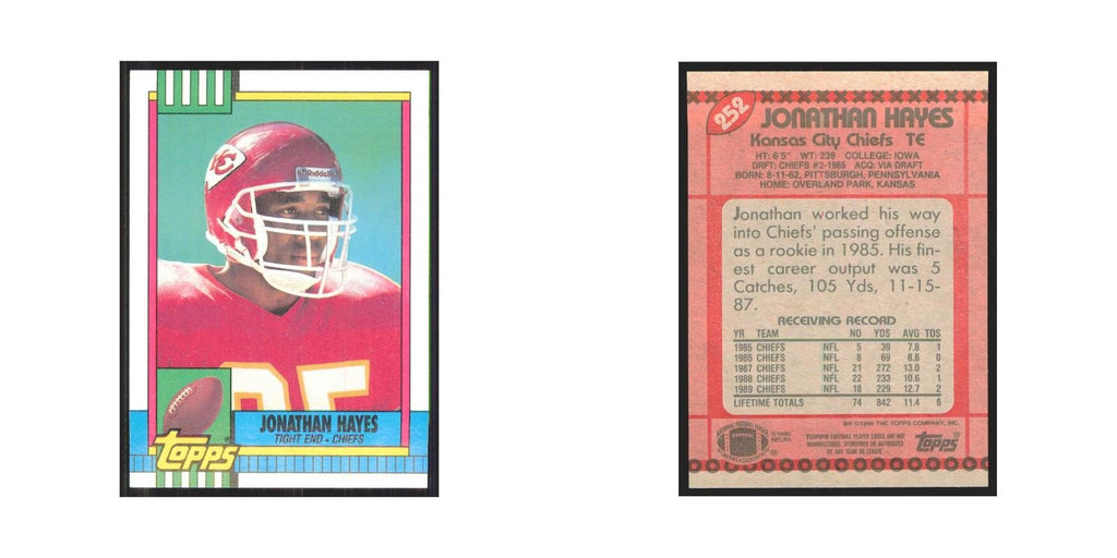 1990 Topps Jonathan Hayes Chiefs #252