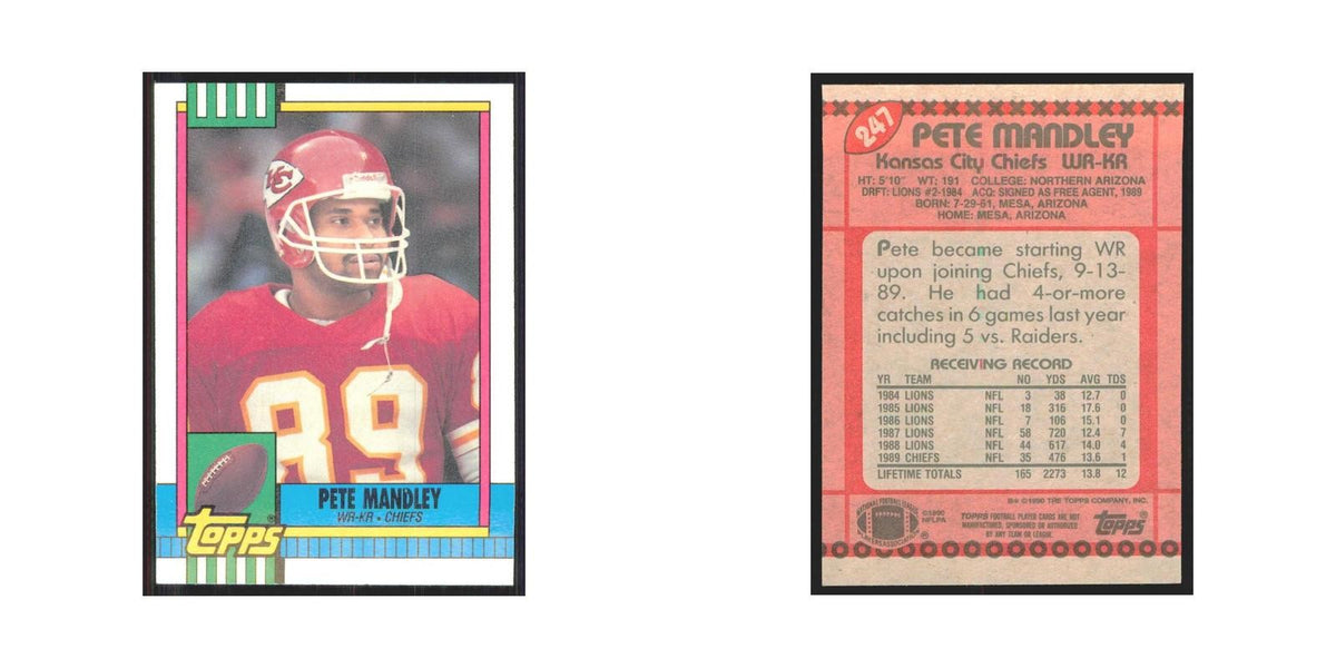 1990 Topps Pete Mandley Chiefs #247