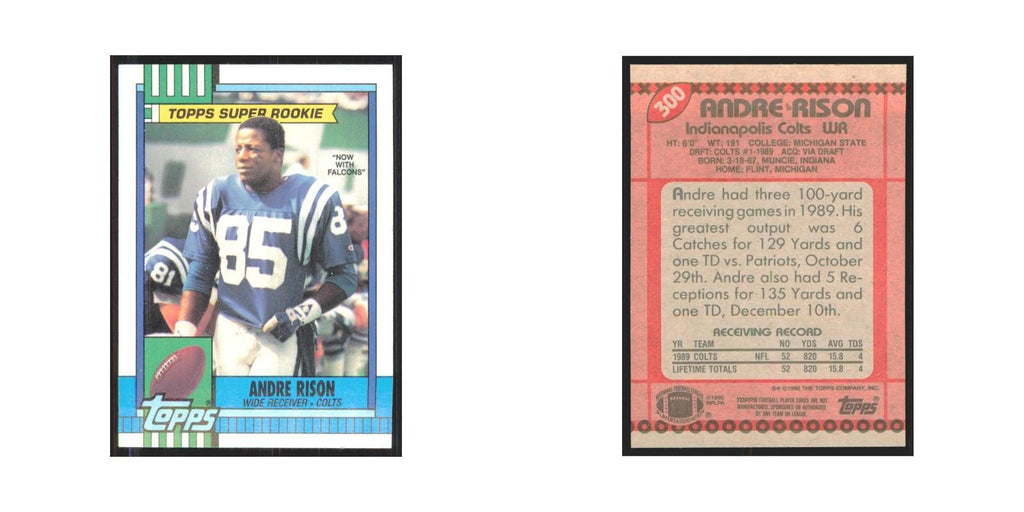 1990 Topps Andre Rison Colts #300