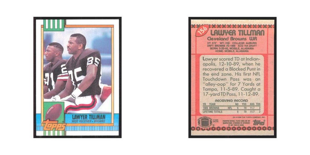 1990 Topps Lawyer Tillman RC Browns #156
