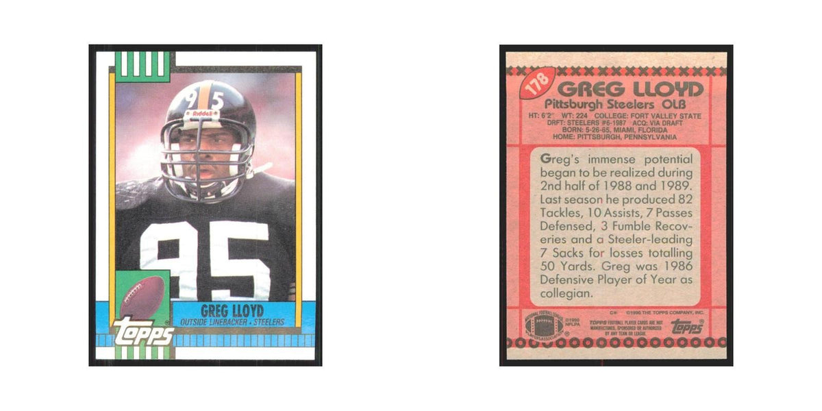 1990 Topps Greg Lloyd Steelers #178