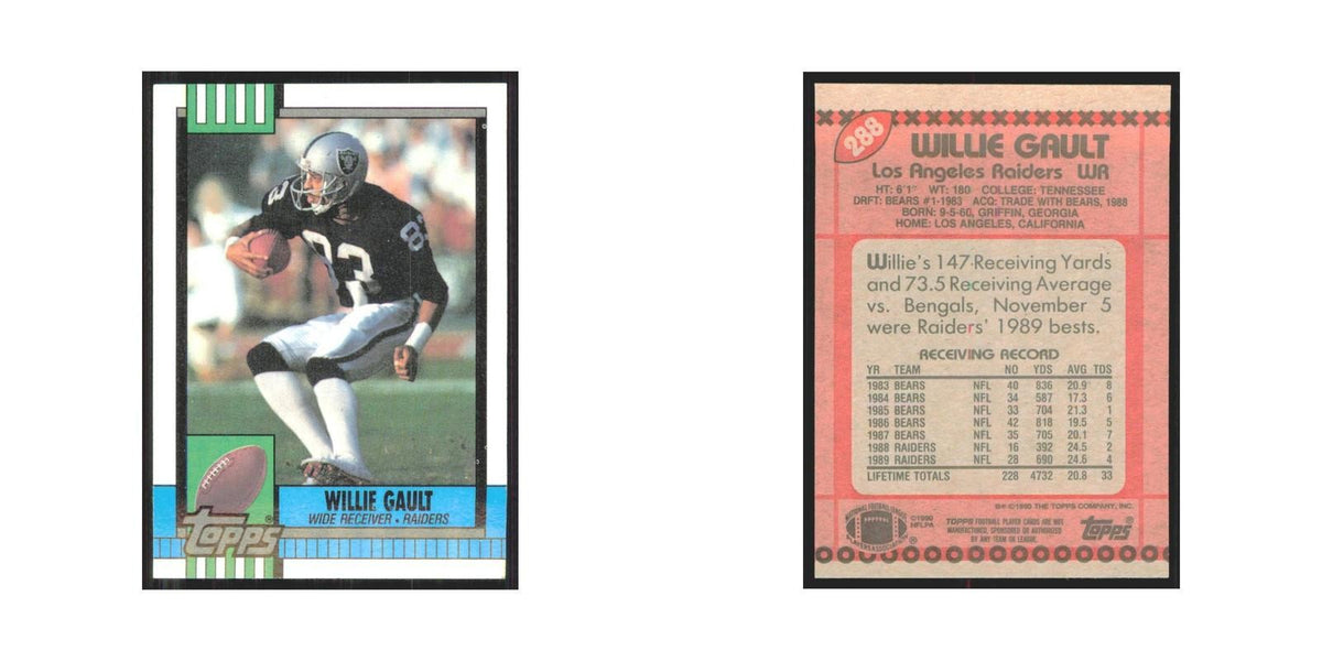 1990 Topps Willie Gault Los Angeles Raiders #288