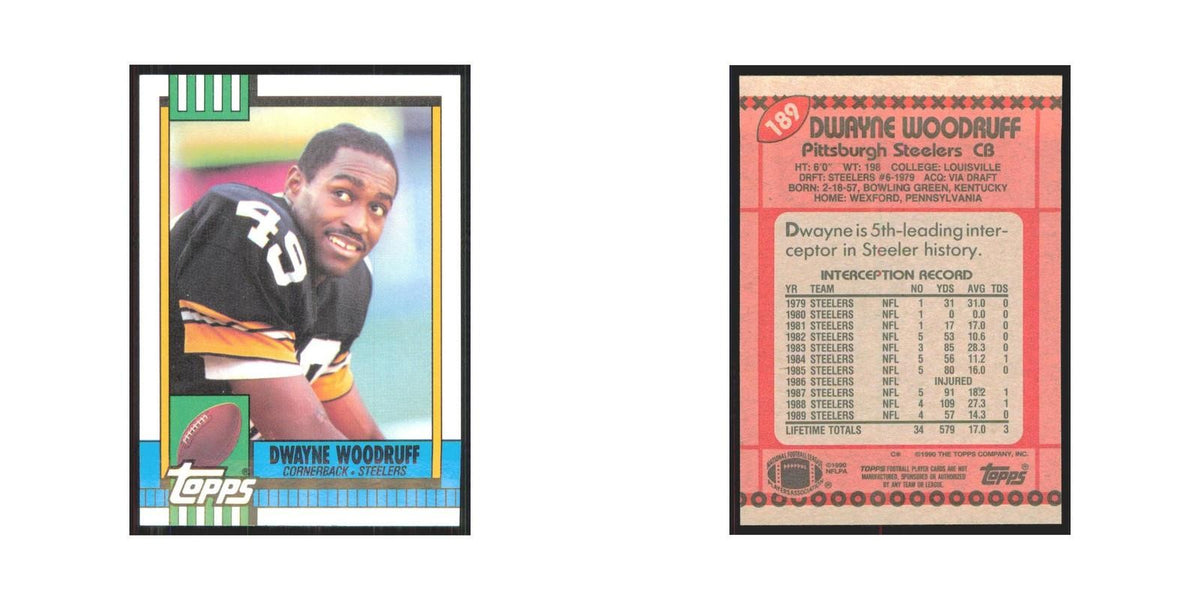 1990 Topps Dwayne Woodruff Steelers #189