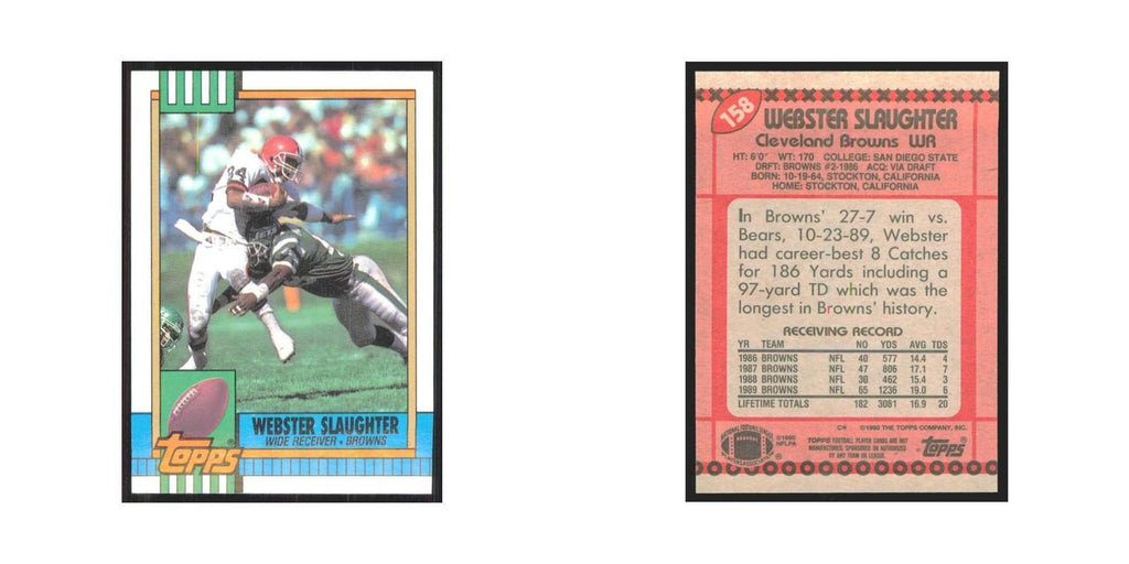 1990 Topps Webster Slaughter Browns #158
