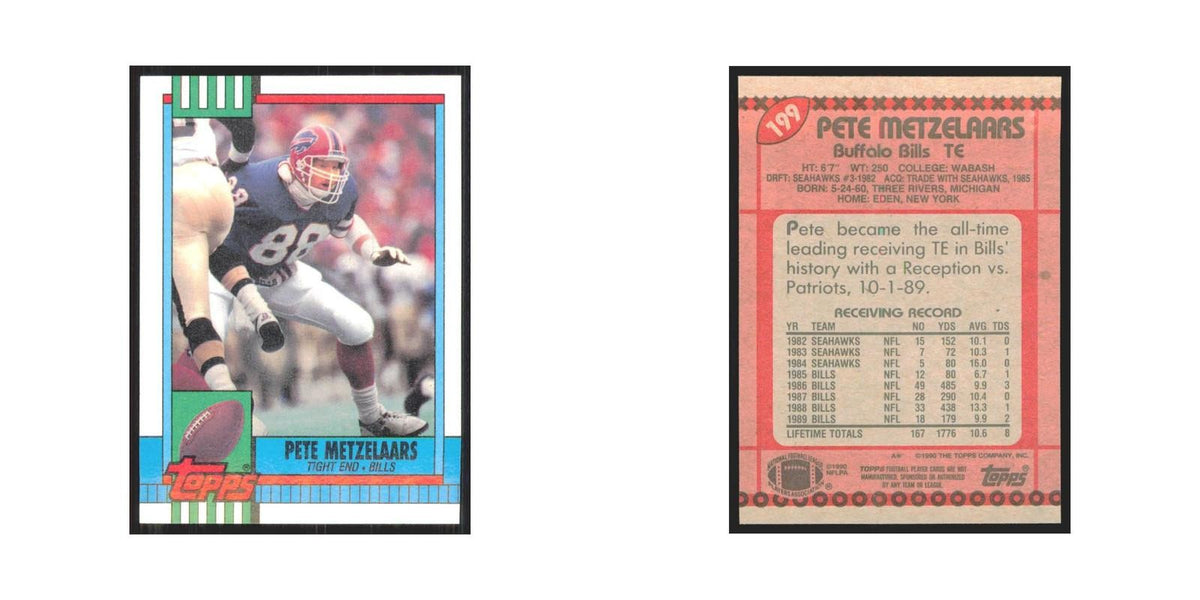 1990 Topps Pete Metzelaars Bills #199