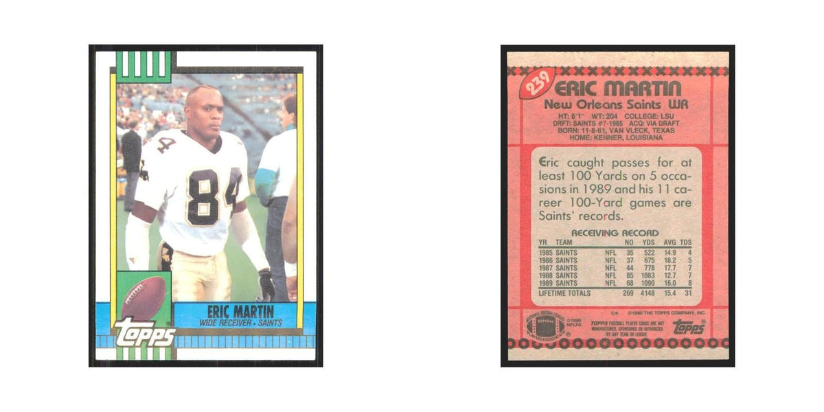 1990 Topps Eric Martin Saints #239