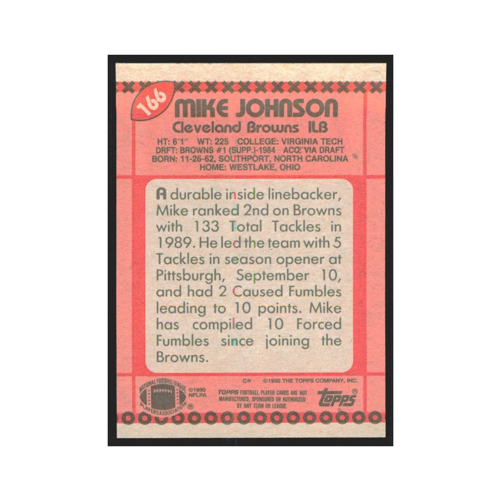 1990 Topps Mike Johnson Browns #166
