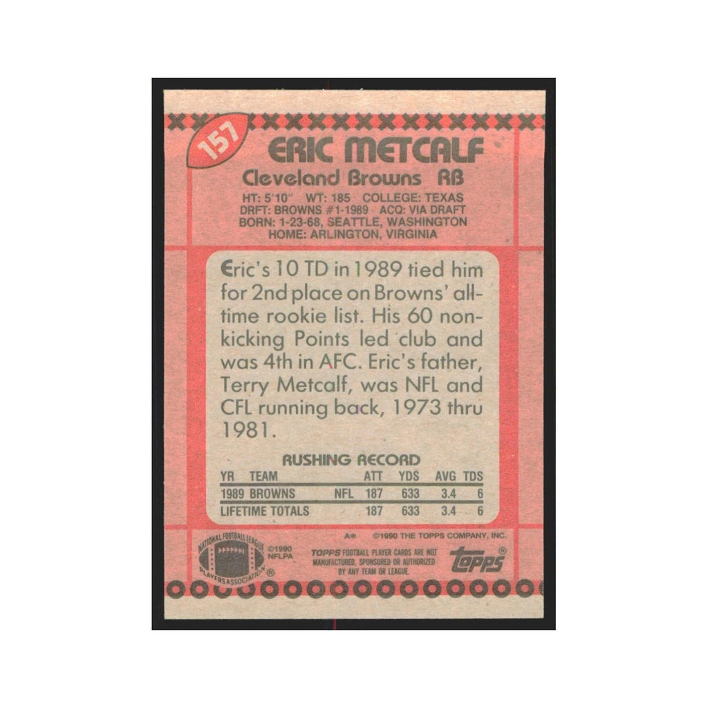 1990 Topps Eric Metcalf Browns #157