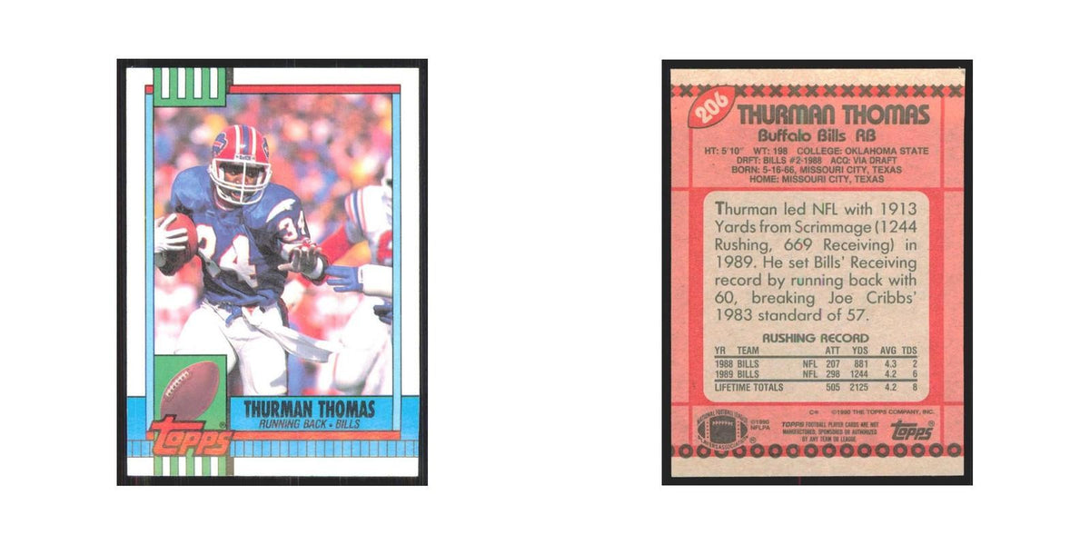 1990 Topps Thurman Thomas Bills #206
