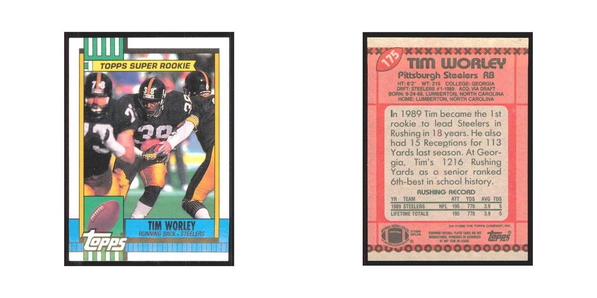 1990 Topps Tim Worley Steelers #175