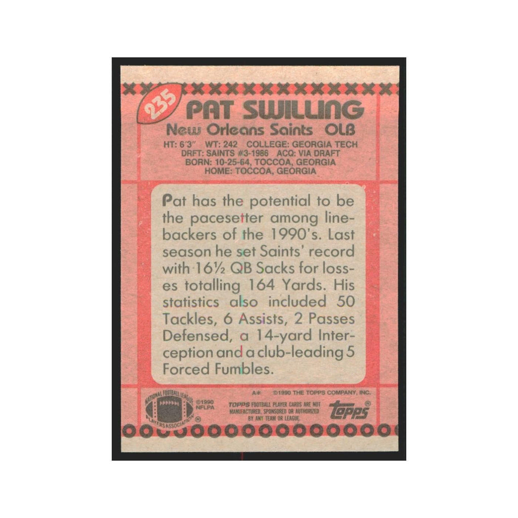 1990 Topps Pat Swilling Saints #235