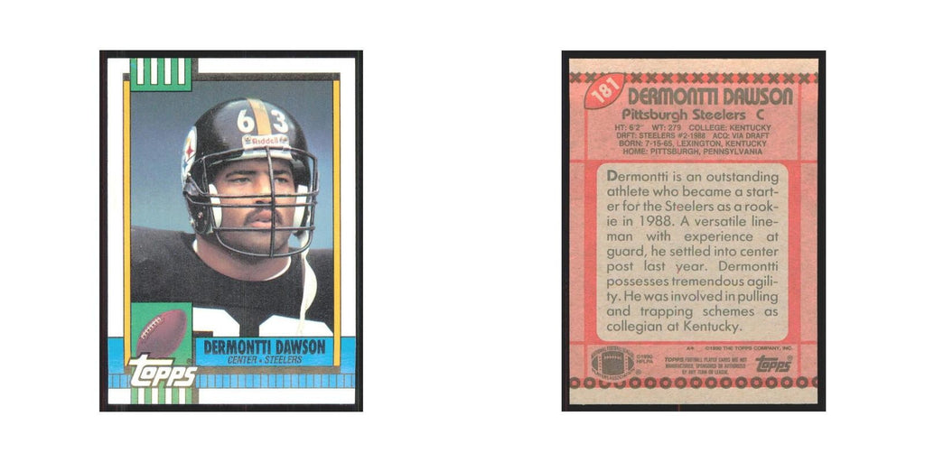 1990 Topps Dermontti Dawson Steelers #181