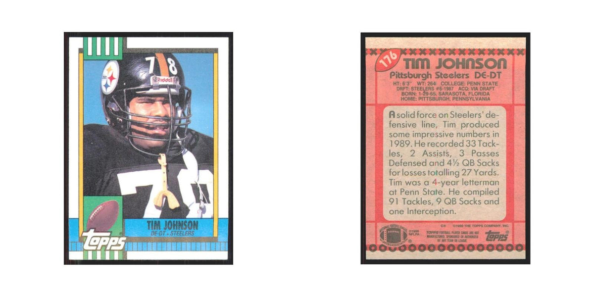 1990 Topps Tim Johnson Steelers #176