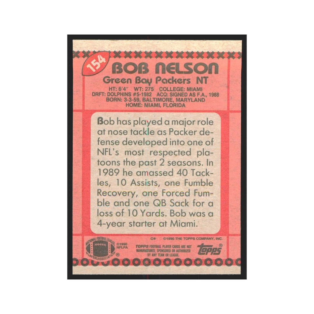 1990 Topps Bob Nelson Packers #154