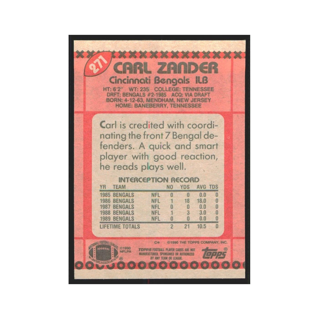 1990 Topps Carl Zander Bengals #271