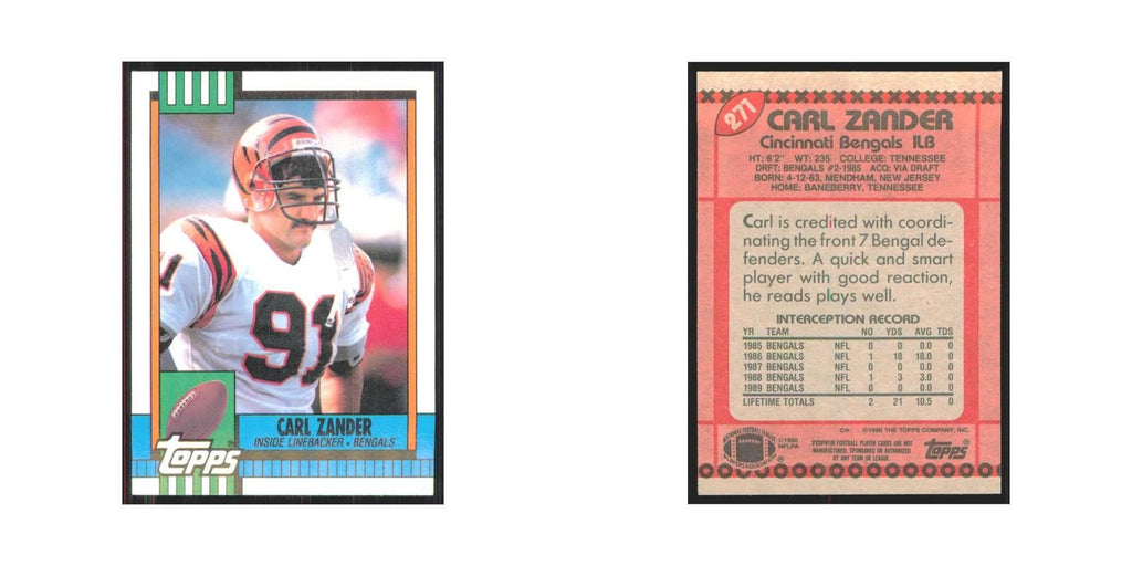 1990 Topps Carl Zander Bengals #271