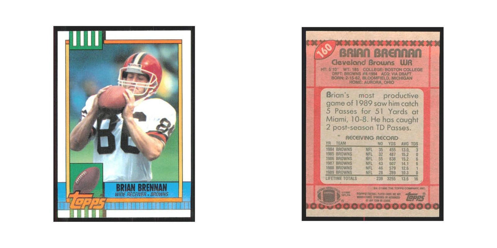 1990 Topps Brian Brennan Browns #160