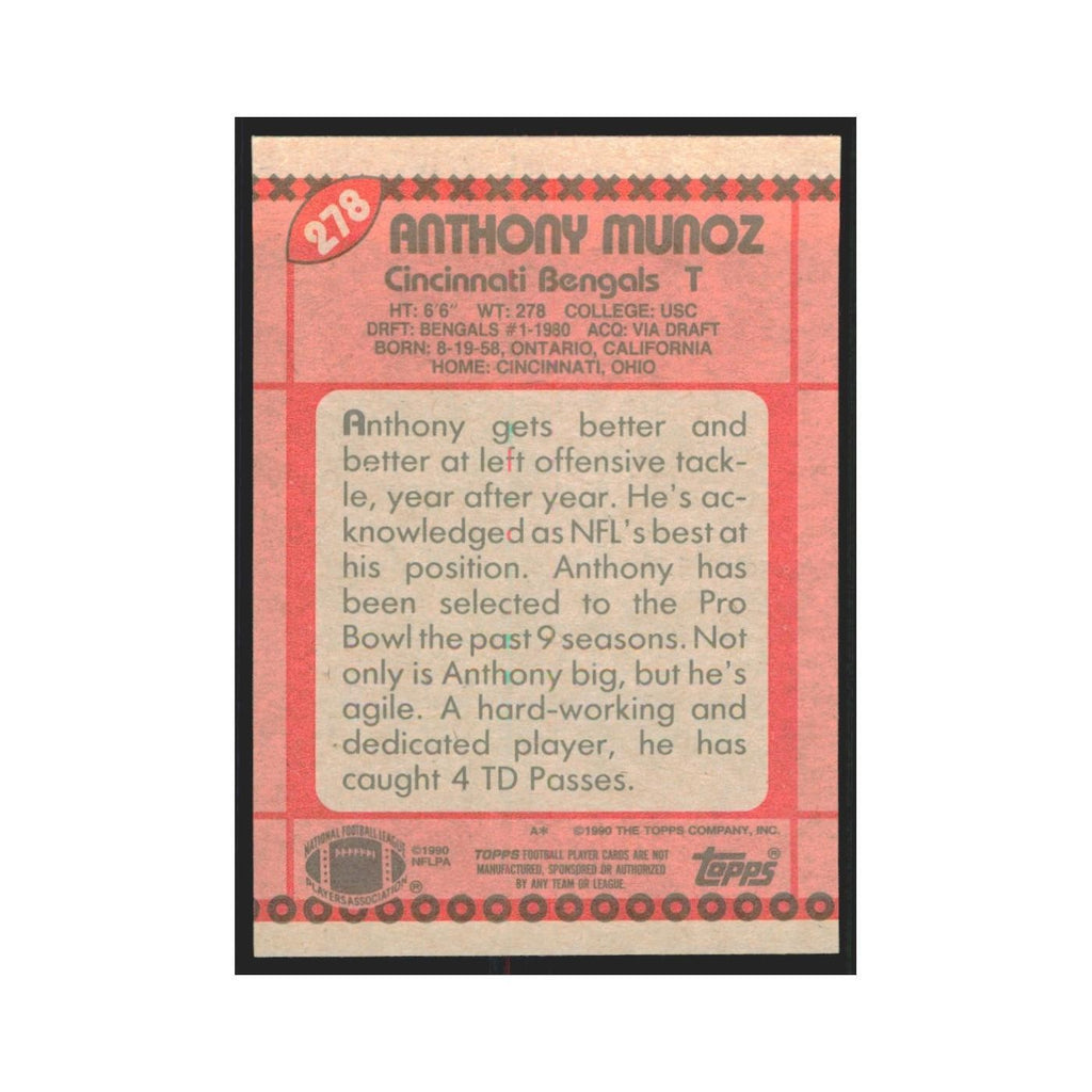 1990 Topps Anthony Munoz Bengals #278